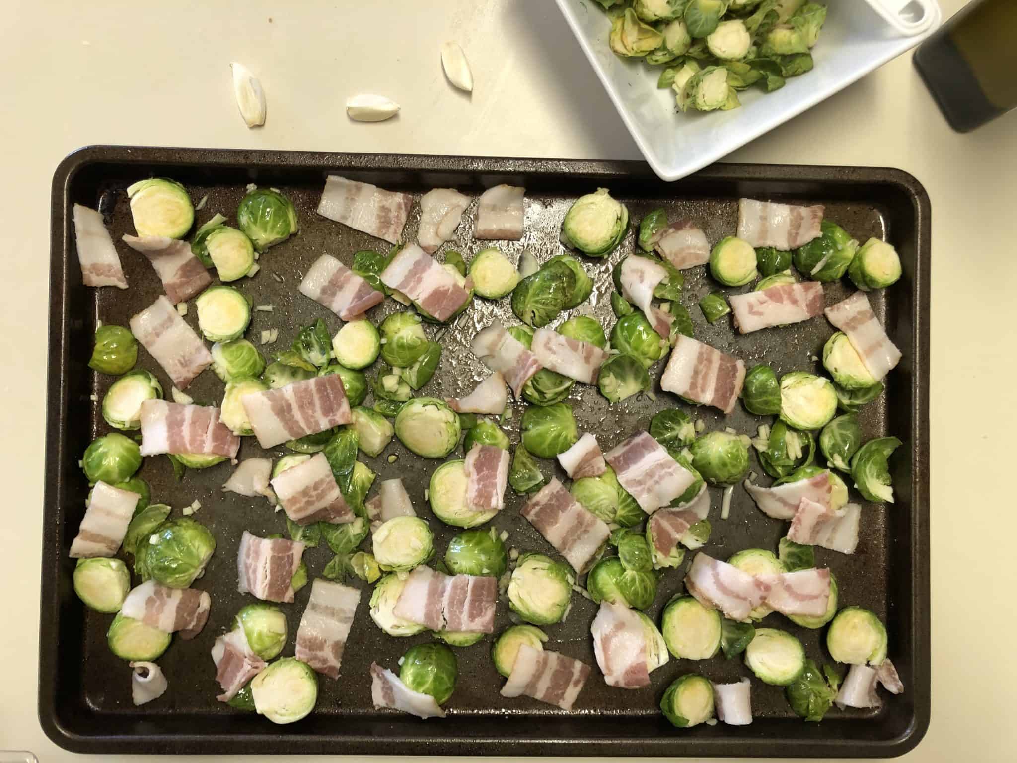 Roasted Brussels Sprouts with Bacon and Pecans
