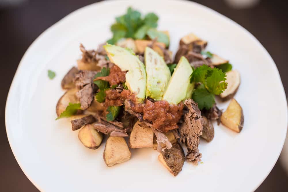 slow cooker flank steak over potatoes