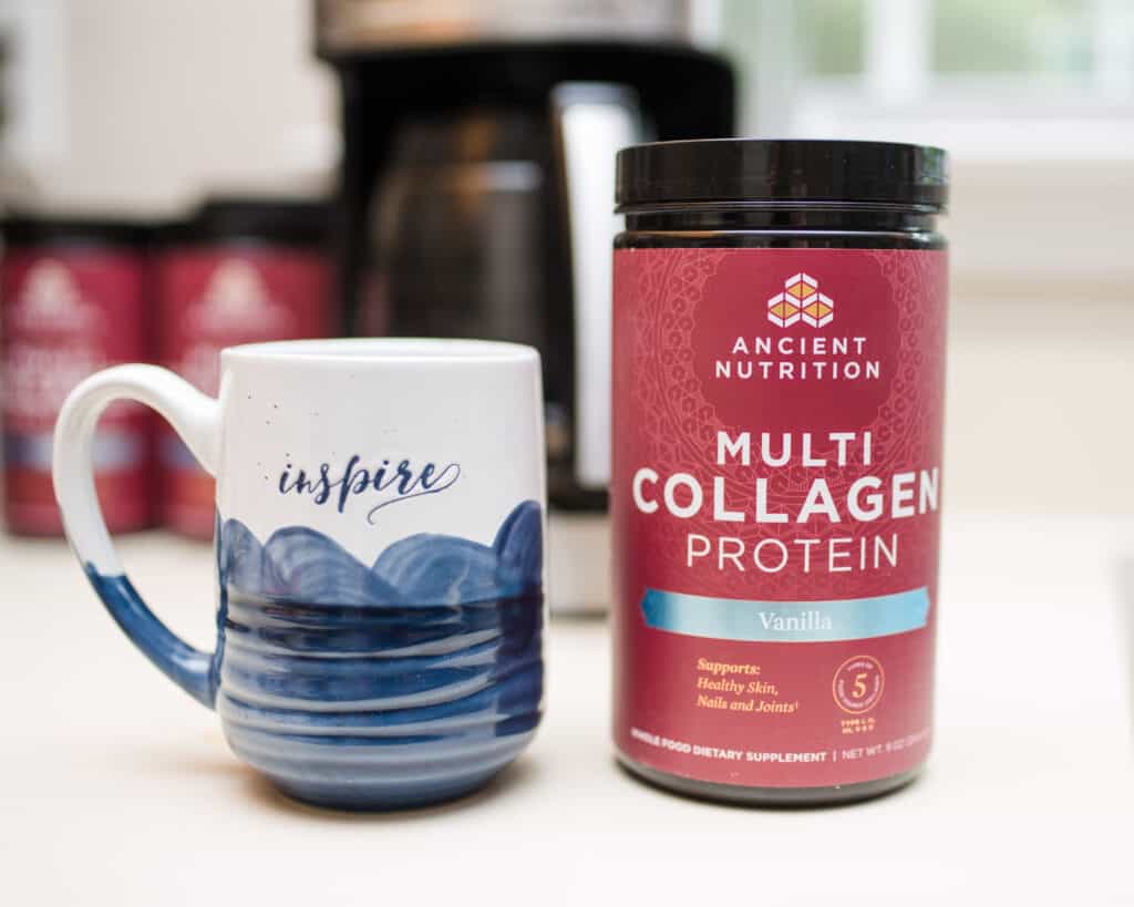The Best Collagen Powder for Healthy Moms 3 best collagen for moms next to coffee mug