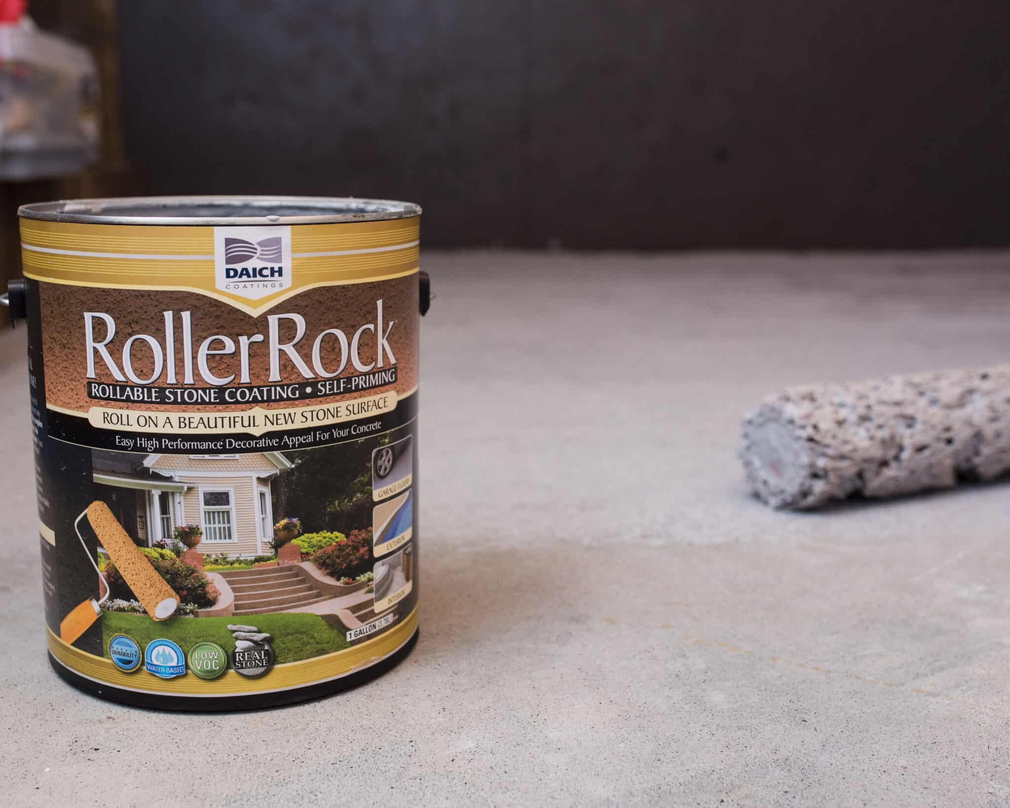 Stone Texture Concrete Floor Easy DIY with RollerRock
