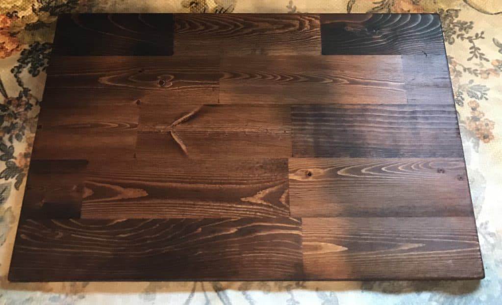 No-Sew Lap Desk Tutorial | DIY Laptop Desk 3 stain the wood