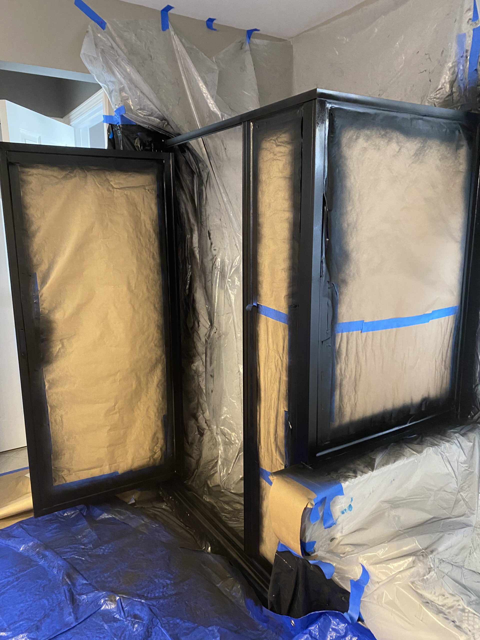 How to Paint Your Shower Door Frame Easy DIY Tutorial Amanda Seghetti