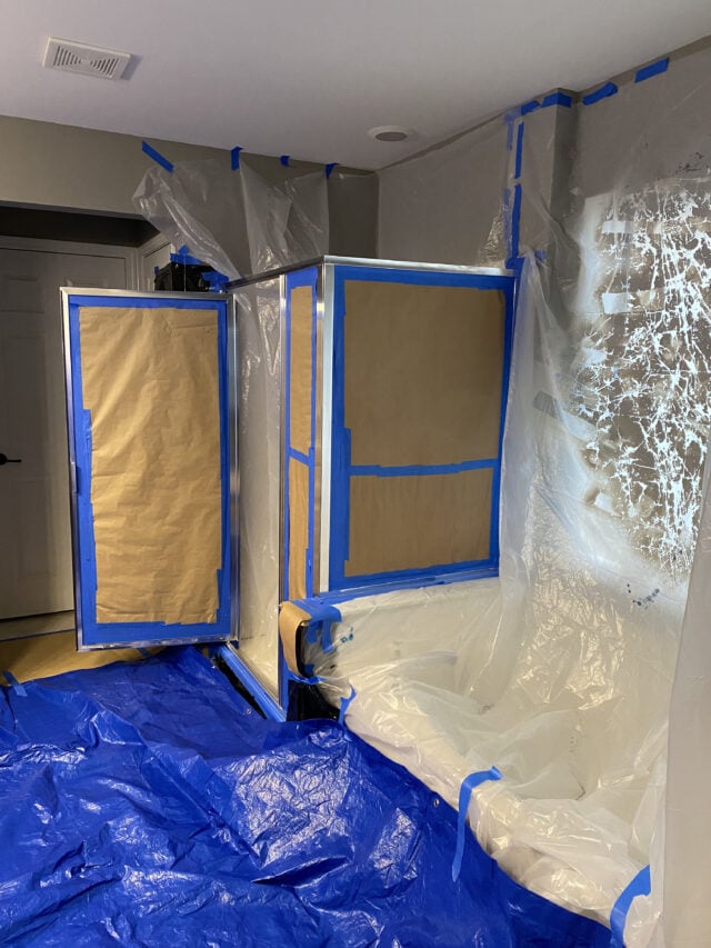 How to Paint Your Shower Door Frame Easy DIY Tutorial Amanda Seghetti